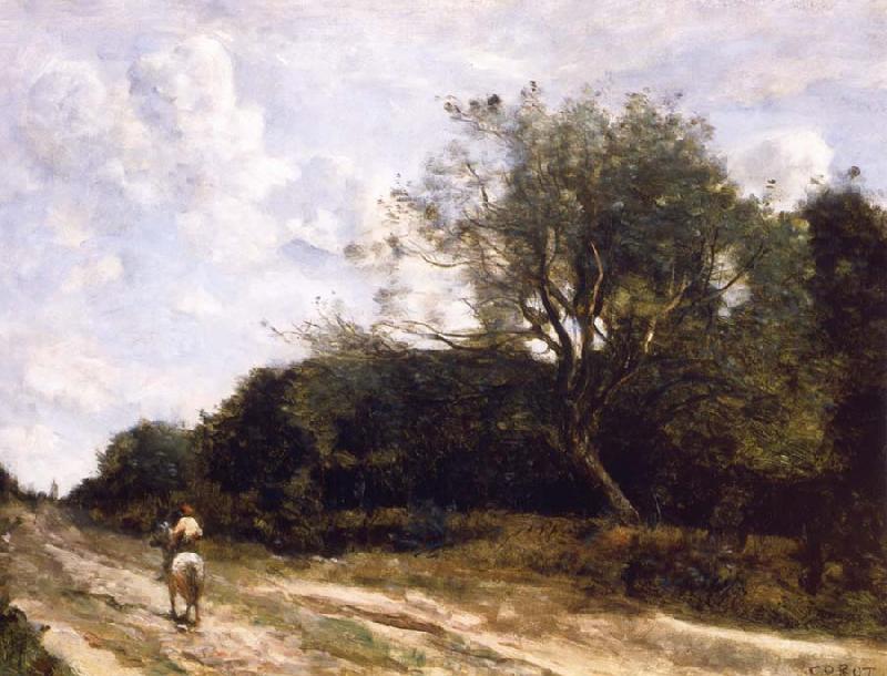 Jean Baptiste Camille  Corot Horseman on the road oil painting image